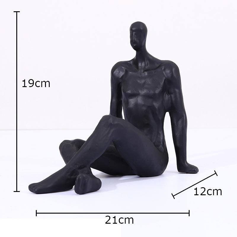 

Leisure Sitting Posture Figures Statue Desk Decoration Ornaments Abstract Character Resin Sculpture Room Aesthetic Decor чорний