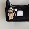 Plush Bear Keychain with Helmets Fashionable Bag Decorative Pendant Creative Soft Stuffed Animal Charm for Backpacks