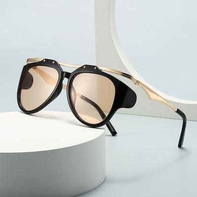 Foreign Trade  Popular Sunglasses European And American Street Photography Ins Popular Model Geometric Metal Frame S