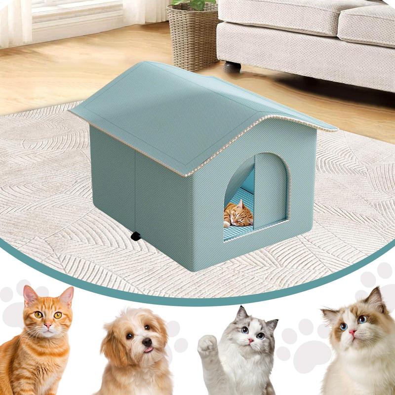 Cat Cooling House Enclosed Pet Shelter ChewResistant Ice Nesting Dog Cat Cool Hideout Portable Sleeping Cave AllSeason Retreat