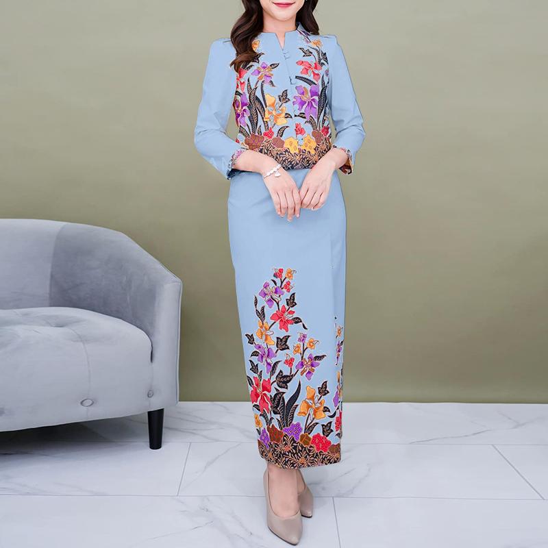 

ZANZEA Women 3/4 Sleeve Floral Blouse and Skirts Casual Two Piece Suit Sets