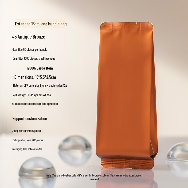 8g Extra Thick Aluminum Foil Tea Bag for Yancha, Phoenix Dancong, Black Tea & Rougui