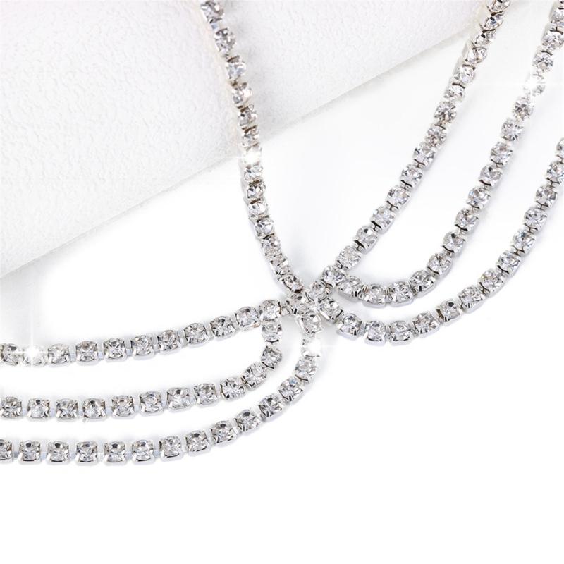 Sparkling Multilayer Face Chain Hair Headdress Veil Mask Fashion Face Chain Perfect for Special Occasions Role Playing