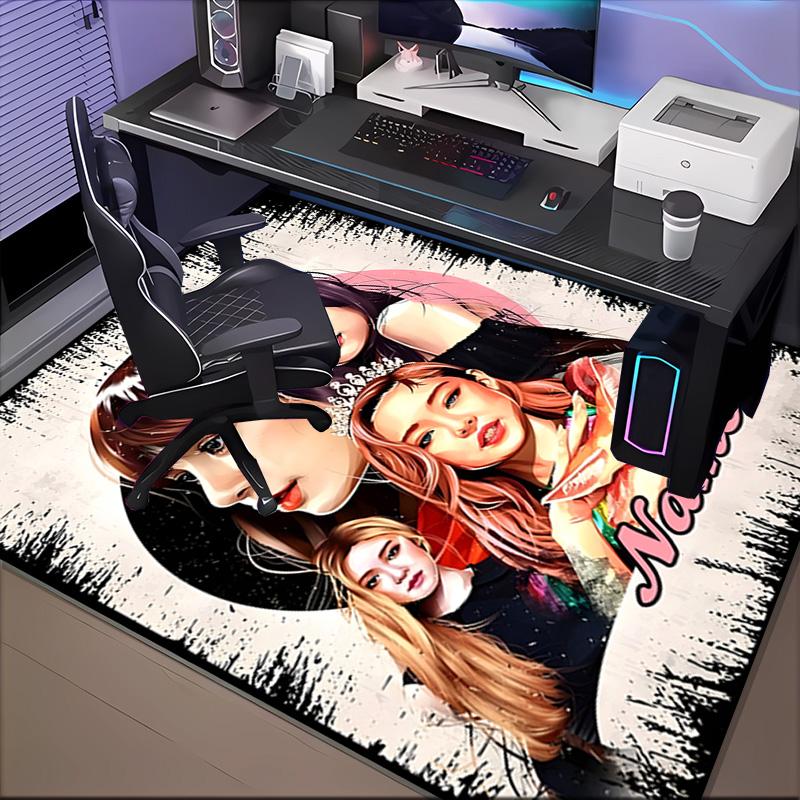 Custom Name Kpop Aesthetic Collage Rug for Living Room, Game Rooms, Office, Bedroom, Floor Mat Playful Design, fan gifts Christmas decor