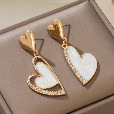 1Pair Ladies Fashion Irregular Heart Drip Earrings