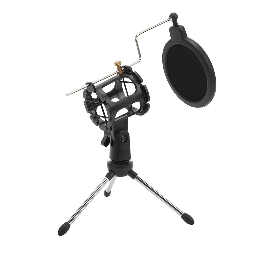 Foldable Microphone Shockproof Stand Pop Filter Holder Kit for Recording Studio Live Broadcast