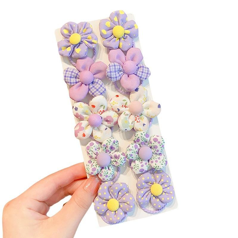 Kids' Elastic Flower Hair Ties - No Damage, High Value, Durable Hair Bands for Girls