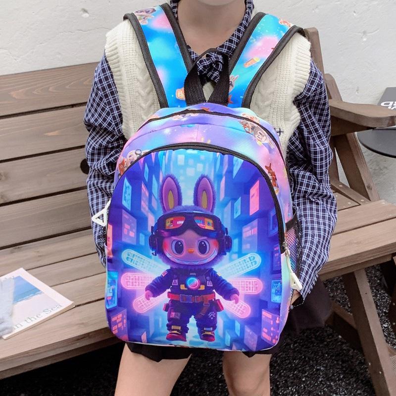 Large Capacity Cartoon Backpack for Kids - Cute, Fashionable, and Casual for School and Outdoor Use.