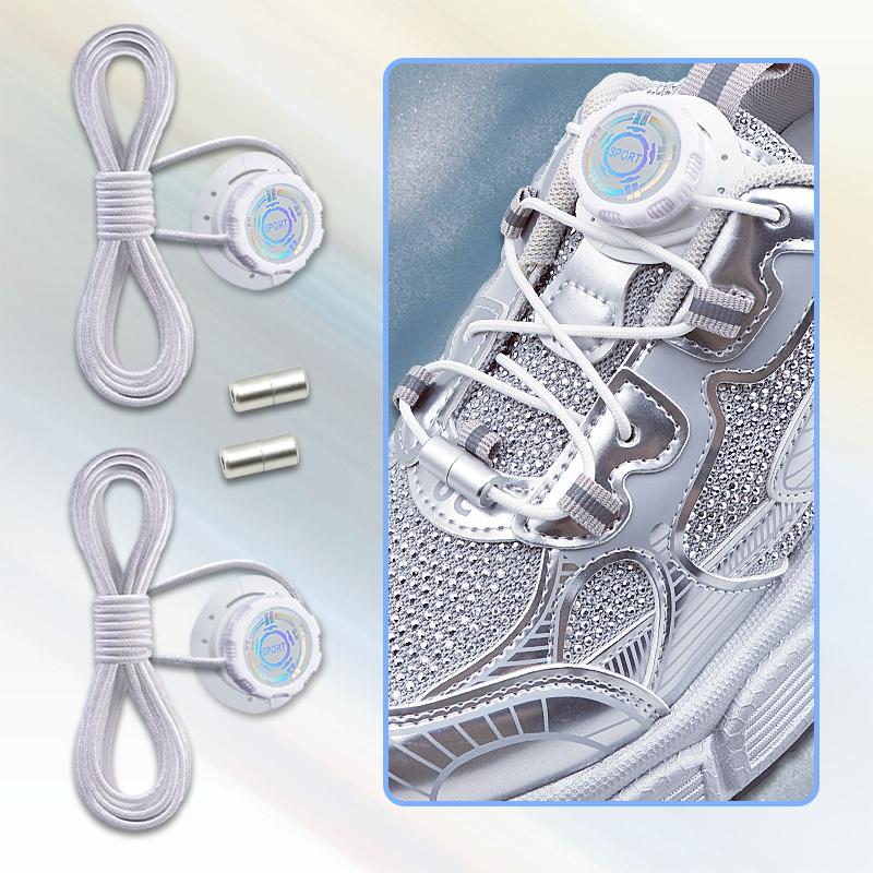 Install Simple Swivel Buckle Laces Automatic Shoelaces Without Ties Unisex Thick Rope Tennis Sneakers Shoelace Shoe Accessories