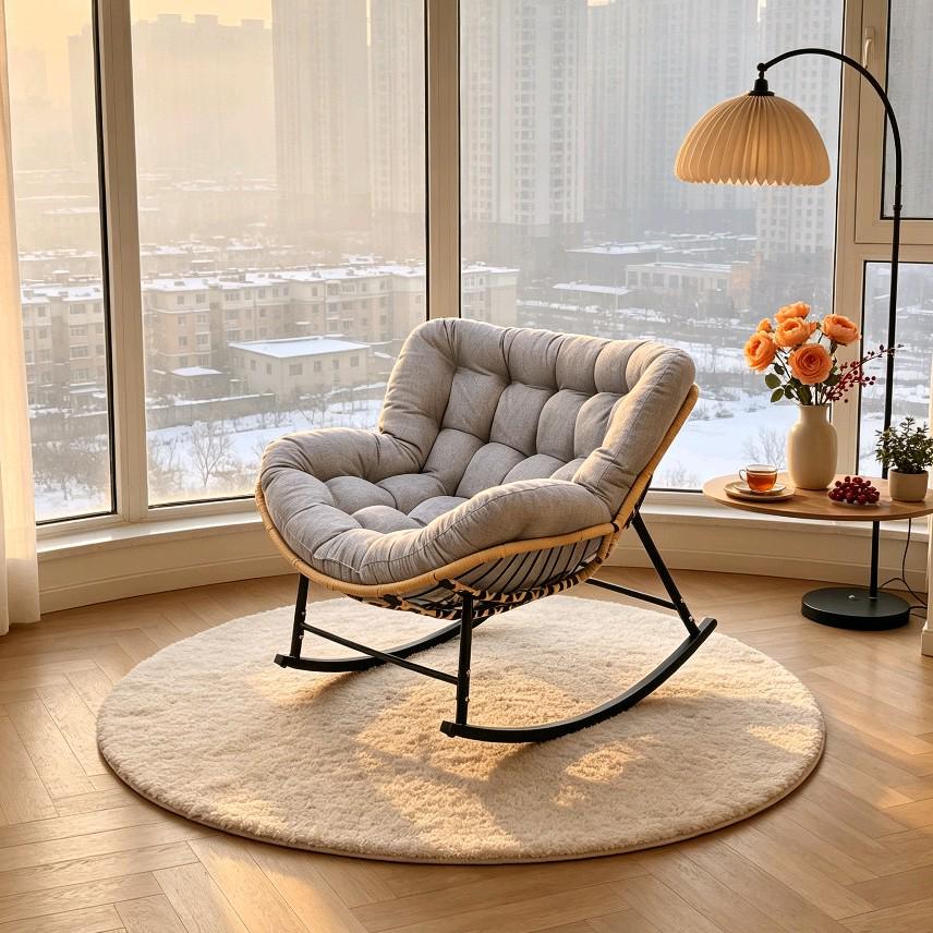 Exclusive OEM Rattan Rocking Chair for Living Room or Balcony