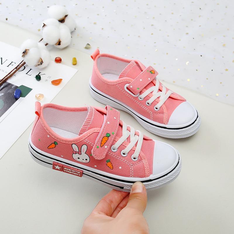 Cute Cartoon Low Top Breathable Casual Canvas Sneakers For Boys And Girls