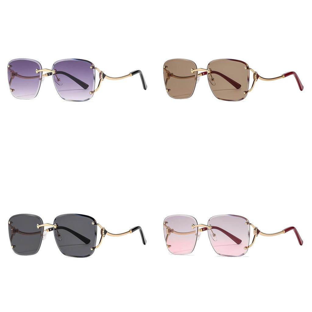High Fashion Womens Metal Frame Square Sunglasses With Uv400 Protection For Outdoor Activities