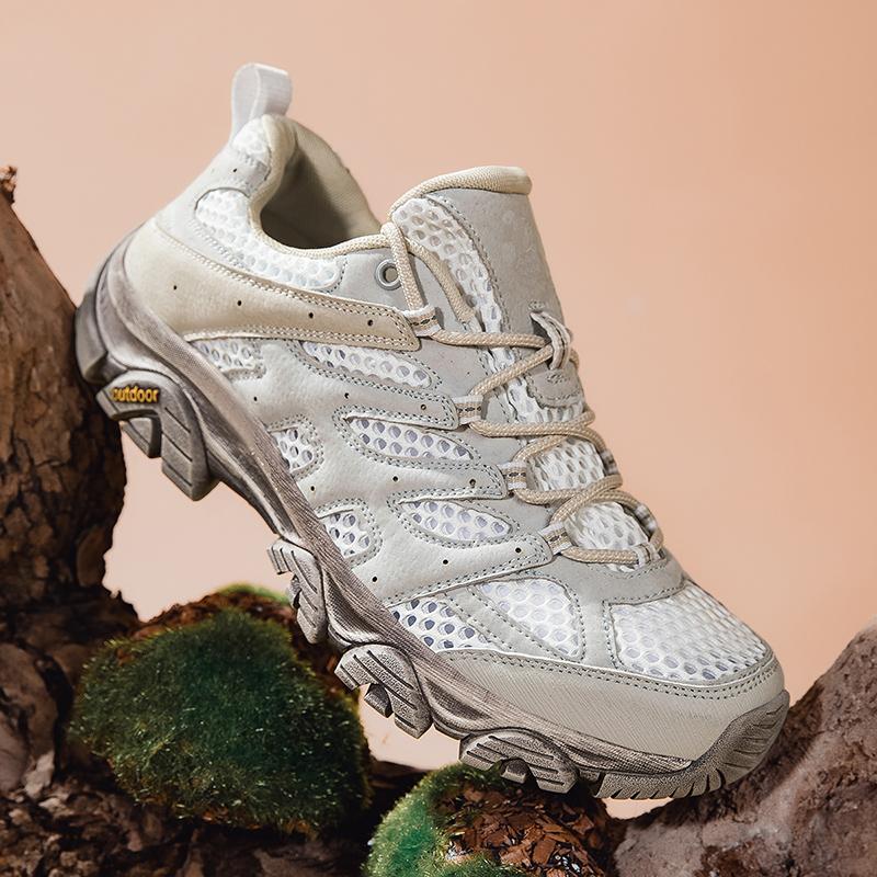 Fashion Breathable Casual Shoes Comfortable Mens Leather Walking Shoes Classic Outdoor Sneakers Lace Up Hiking Sports Footwear Trainers
