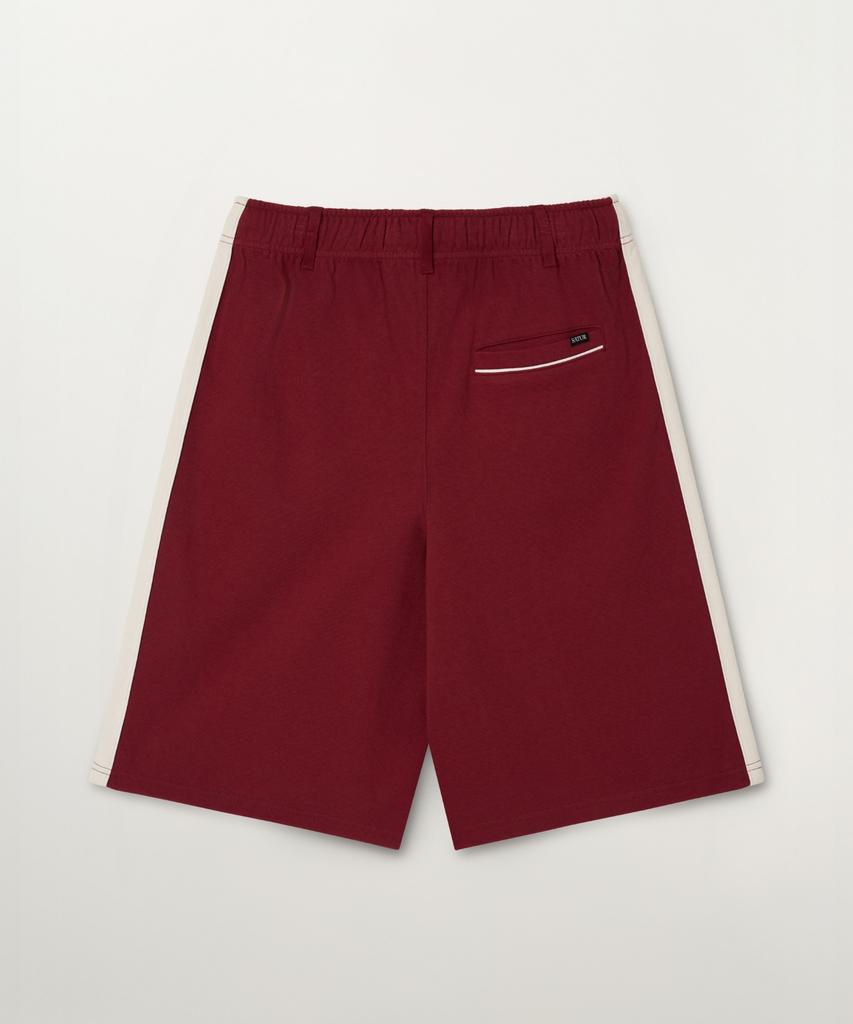 Seteo Lawton Lining Track Shorts Burgundy