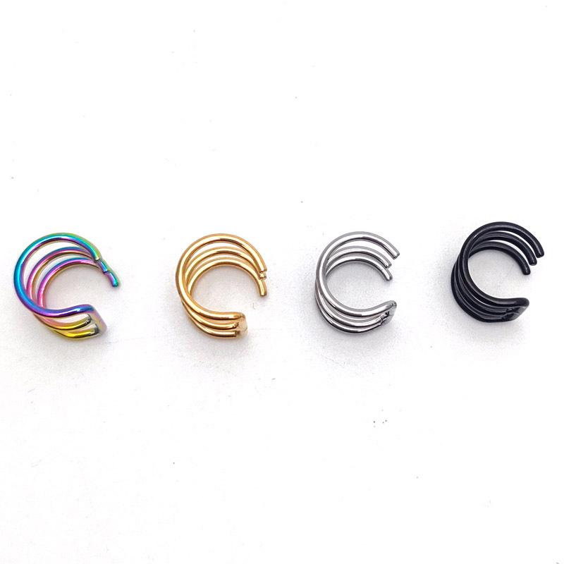 Stainless Steel Multi-Circle Ear and Nose Piercing Jewelry Set