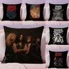 M-Morbid Angell Band Cushion Cover Natural Linen Pillow Case Double-Sided Print Decorative Sofa Pillowcase Home Decor Gift