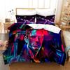 3D Neon Rider Drives Sport Cars Pattern Bedding Set Duvet Cover Pillowcase Single Double Twin Full Queen King for Bedroom Decor