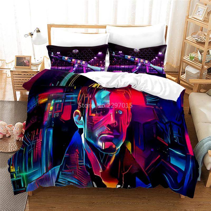 3D Neon Rider Drives Sport Cars Pattern Bedding Set Duvet Cover Pillowcase Single Double Twin Full Queen King for Bedroom Decor