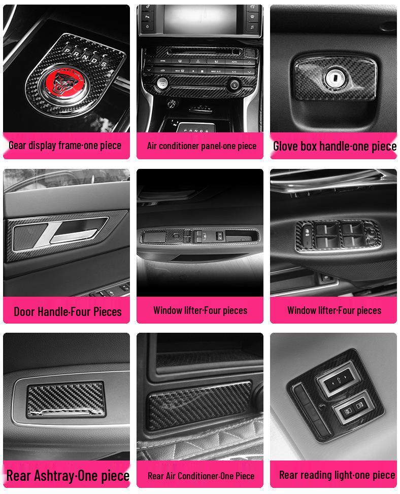 Jaguar 16-20 F-PACE X761 Carbon Fiber Interior Decoration Sticker Set