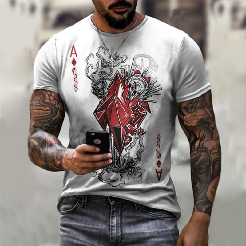 Mens Streetwear 3D Digital Print Graphic Tee Loose Fit Casual Short Sleeve T-Shirt Youth Fashion