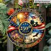 1776-2026 America 250th Anniversary Aluminum Door Hanger, Bald Eagle & Fireworks Sign, Patriotic Decor for Porch, Living Room & 4th of July Party