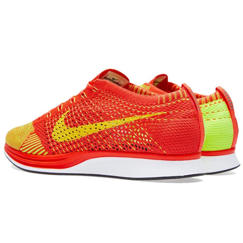 Nike Flyknit Racer Bright Crimson Volt Sneakers 526628-601