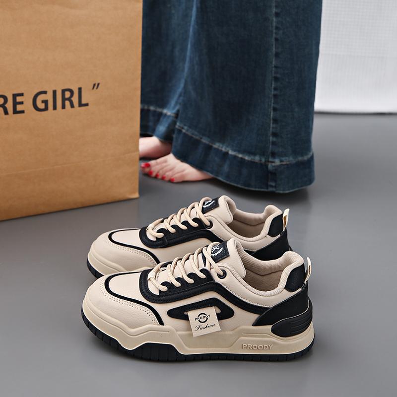 CRLAYDK Women's Classic Leather Sneakers Casual Tennis Breathable Skateboard Shoes Platform Walking Sports Trainers