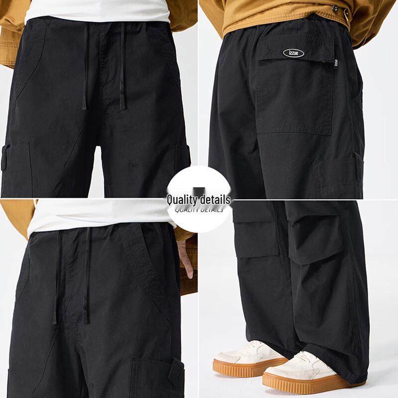 Izzue Men's Multi-Pocket Loose Fit Cargo Pants