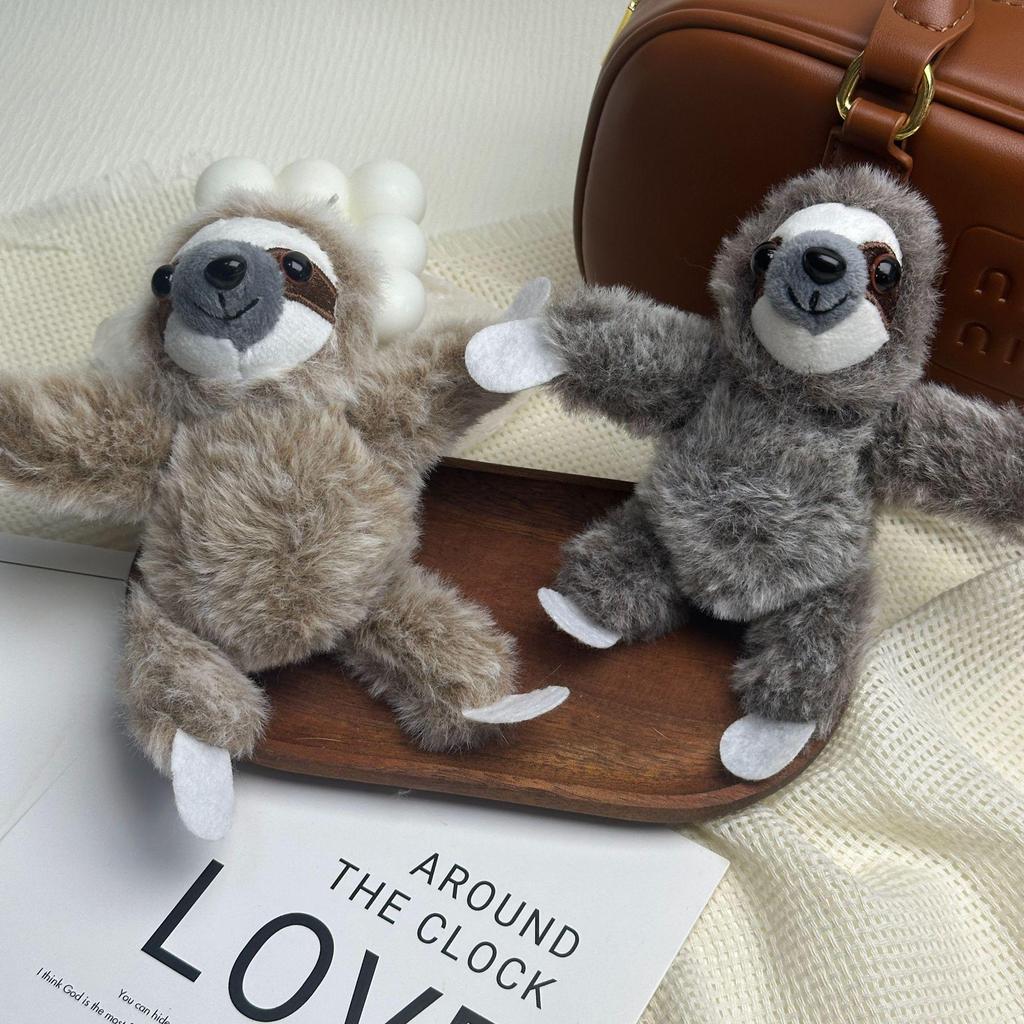 Adorabile Ciondolo Zaino Peluche Bradipo - Portachiavi Animale del Bosco per Bambine