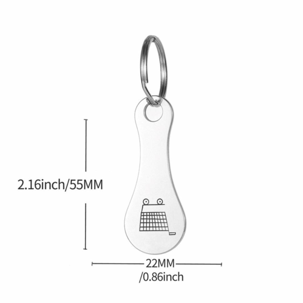 Stainless Steel Trolley Key Holder Metal Ring Supermarket Keyring Shopping Cart Keychain  Men