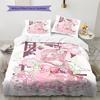 Demon Slayer Pattern Bedding,Quilt Set Quilt Cover Pillowcase Home Birthday Gift (1 * Duvet Cover + 2 * Pillowcase, Without Core)