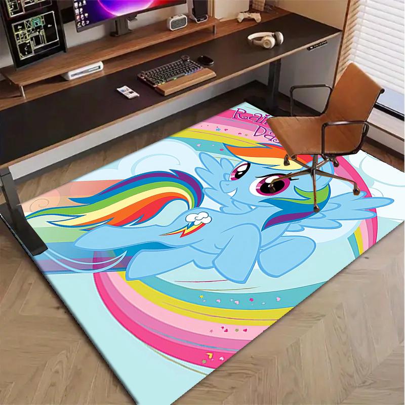 Rainbow Dash Polyester Carpet, Soft Indoor Mat for Office Chair, Living Room, Computer Desk - Decorative Home Office Rug Design