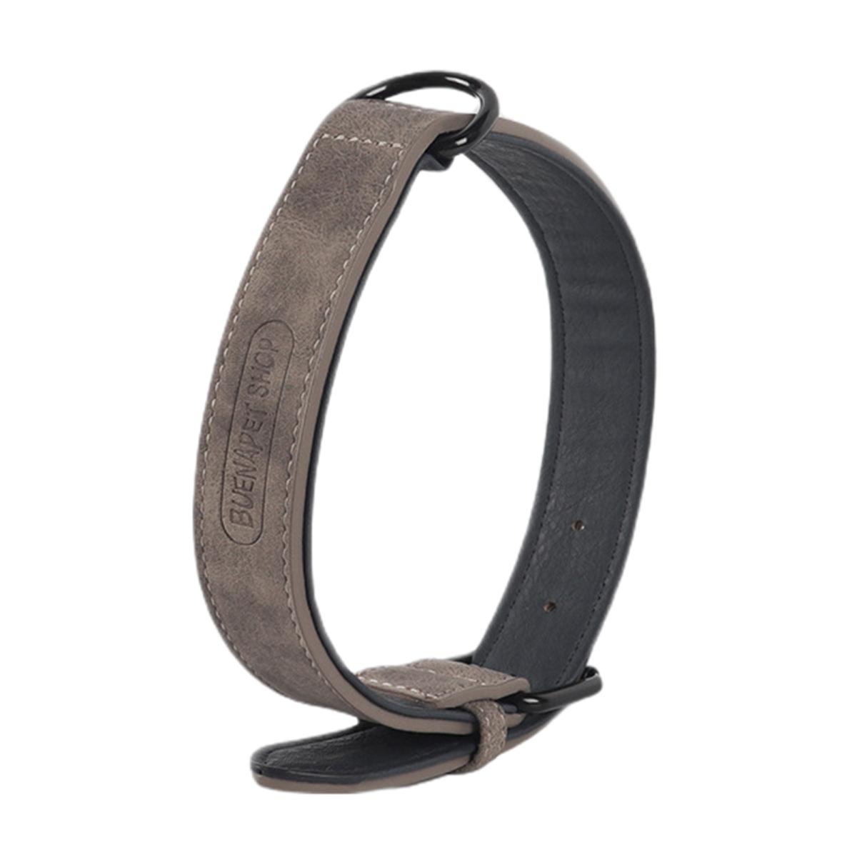 

Ожерелье в виде кошки, сплошной цвет, регулируемый износостойкий модный ошейник из искусственной кожи для домашних собак M серый