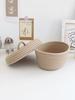 Panier de rangement de bureau tissé à la main avec couvercle Organisateur pour télécommande Cosmétiques Articles divers Boîte