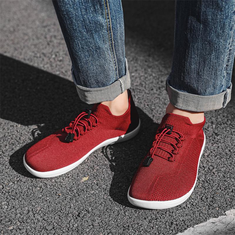 Knitted Mesh Socks Shoes Wide Toe Walking Traveling Shoes Breathable Casual Shoes Leisure Flats Elastic Non-slip