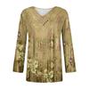Long Sleeve Blouses For Women Casual V Neck Button Down Shirt Vintage Floral Print Blouse Tops Loose Fit Fall Shirt Top