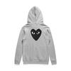 PLAY Japanese Style Black Heart Embroidery Zip-Up Hooded Sweatshirt for Men - Autumn Jacket.