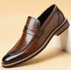 Fashion New Britain Gentleman Pointed Penny Loafter Patent Leather Shoes For Men Business Casual Formal Wedding Dress Footwear