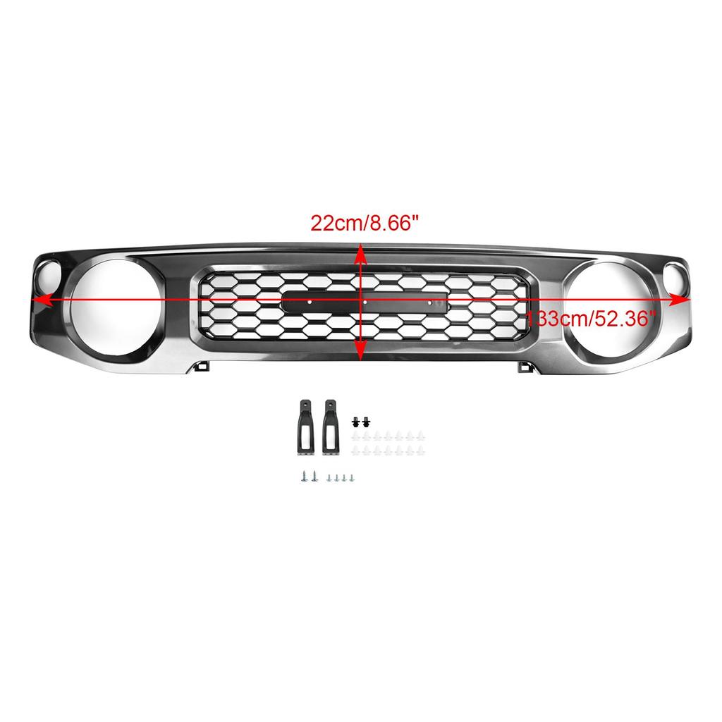 Honeycomb Front Bumper Grill Grille Compatible for Suzuki Jimny JB74 2019-2023 Grey