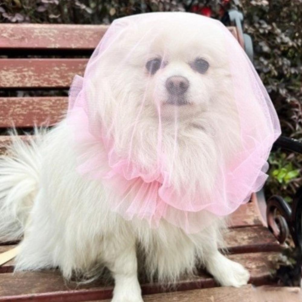 

Breathable Dog Anti-Eating Veil Comfort Adjustable Pet Dog Mouth Cover Polyester Elastic Anti-Bite Head Cover розовый