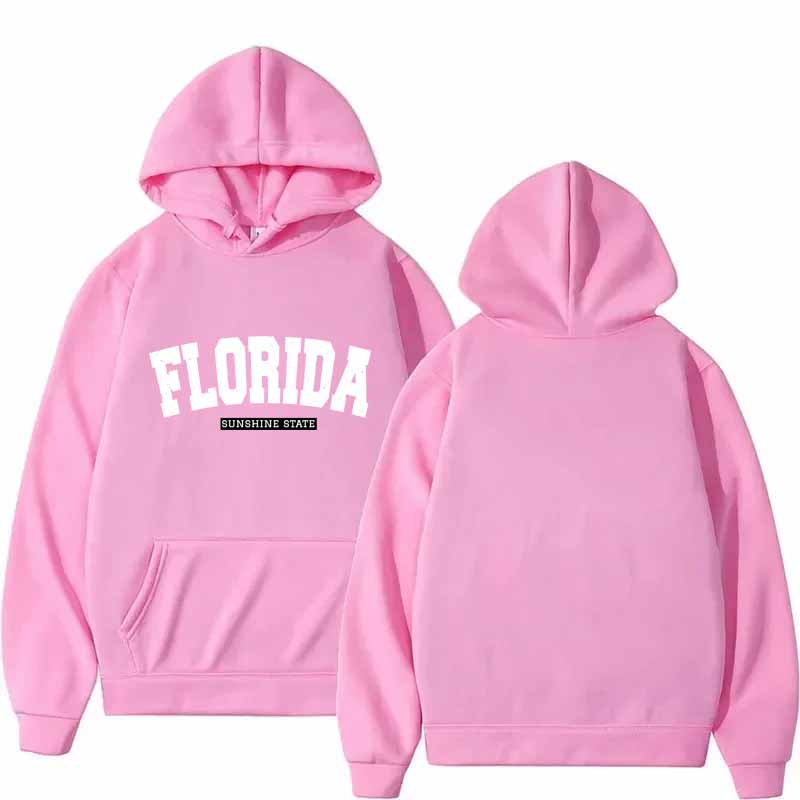 Florida Print Hoodie Herren und Damen Langarm Fleece Sweatshirt Winter Loose Top Jogging Sport Hoodies Pullover Shirts