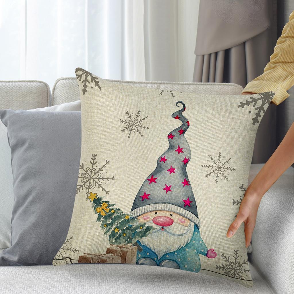 Kissenbezug mit Cartoon-Druck, Feiertagskissen, Sofakissenbezug für das Wohnzimmer