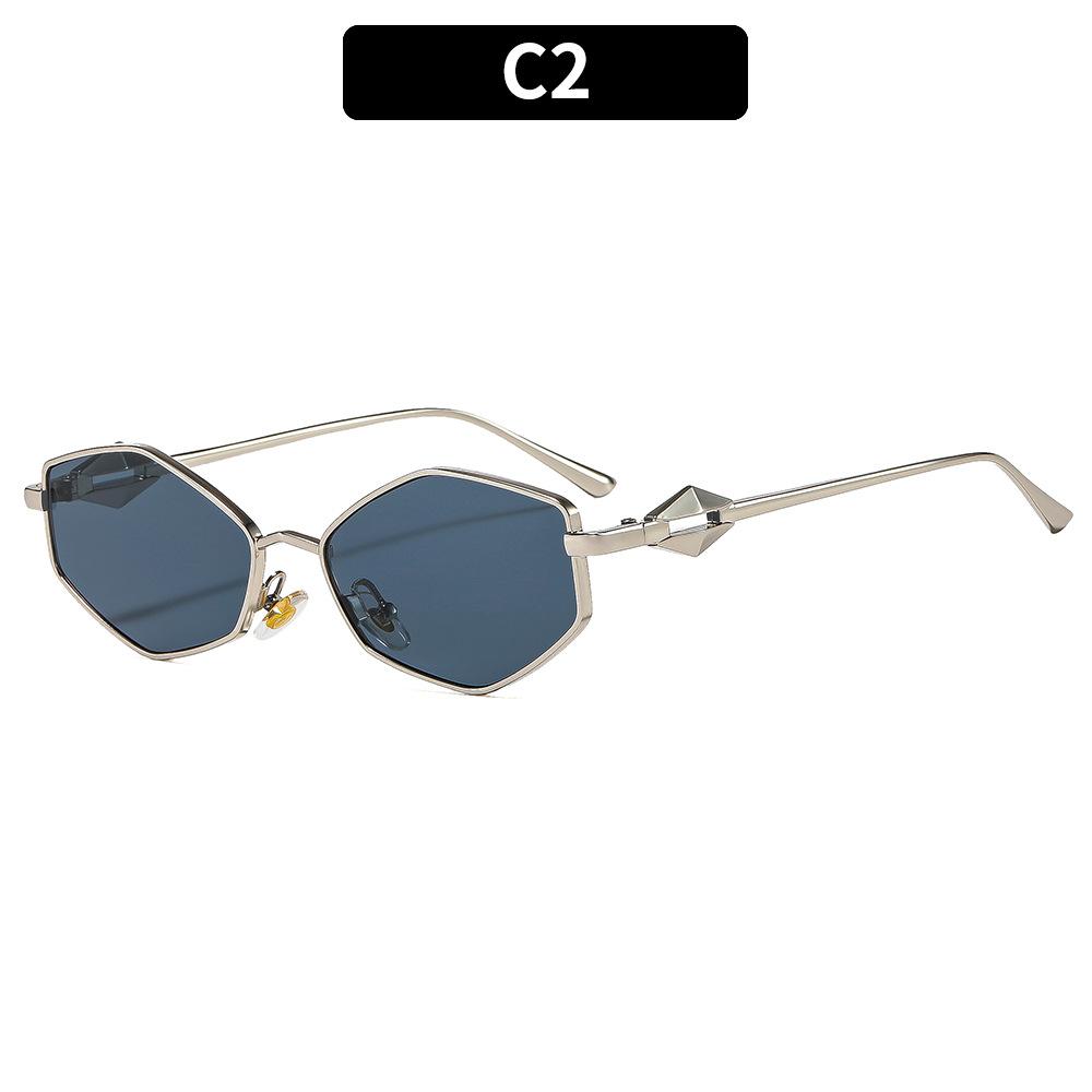 European And American Fashion New Irregular Metal Sunglasses High-End Casual Light Luxury Street Shooting Versatile Sunglasses Women'S Glasses