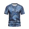 Denim Pattern Men's T Shirt Summrt Short Sleeve O-Neck Pullover Fashion Street Sportwear Oversized Casual Male Clothing Camisa