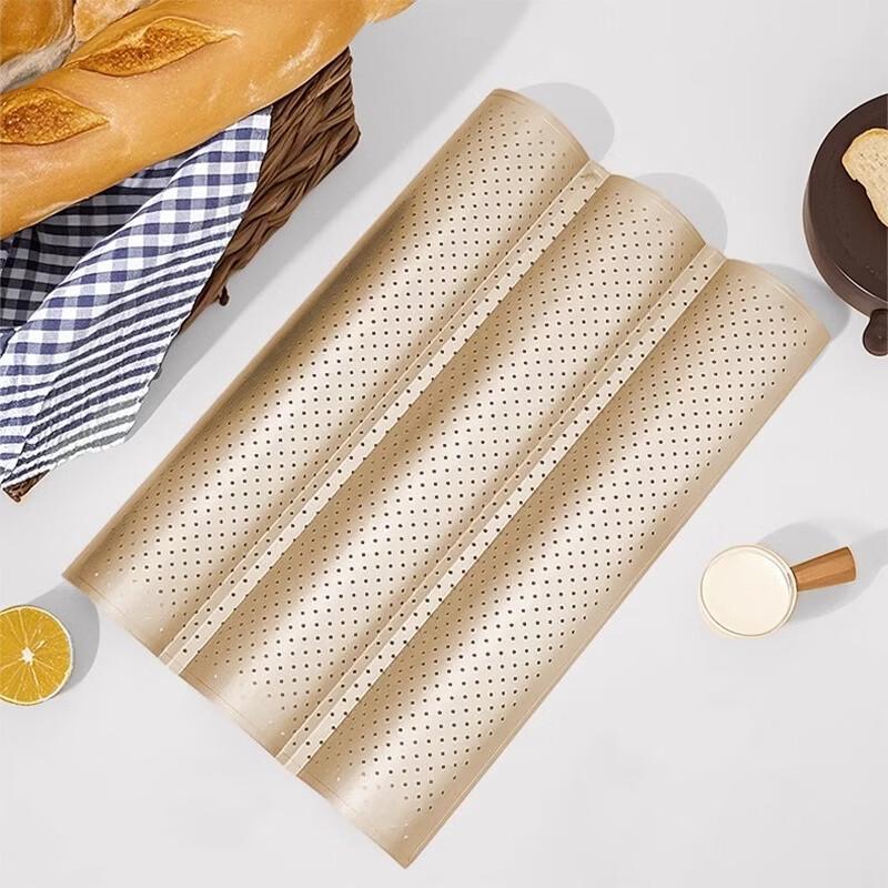 WS Gold Non-stick Wavy Baguette Baking Pan