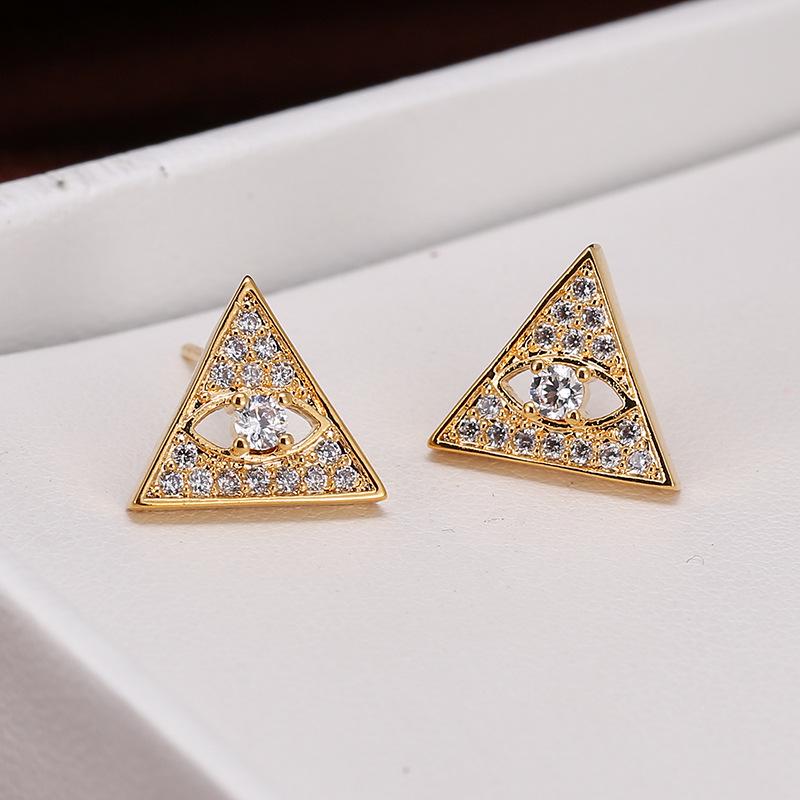 Triangle Hollow Metal Stud Earrings – Chic Women s Geometric Design