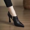 Fashion 2025 High Quality Side Zipper Women's High Heels Fashion Belt Buckle Office and Career Sexy Pointed Toe Heels Women High Heels