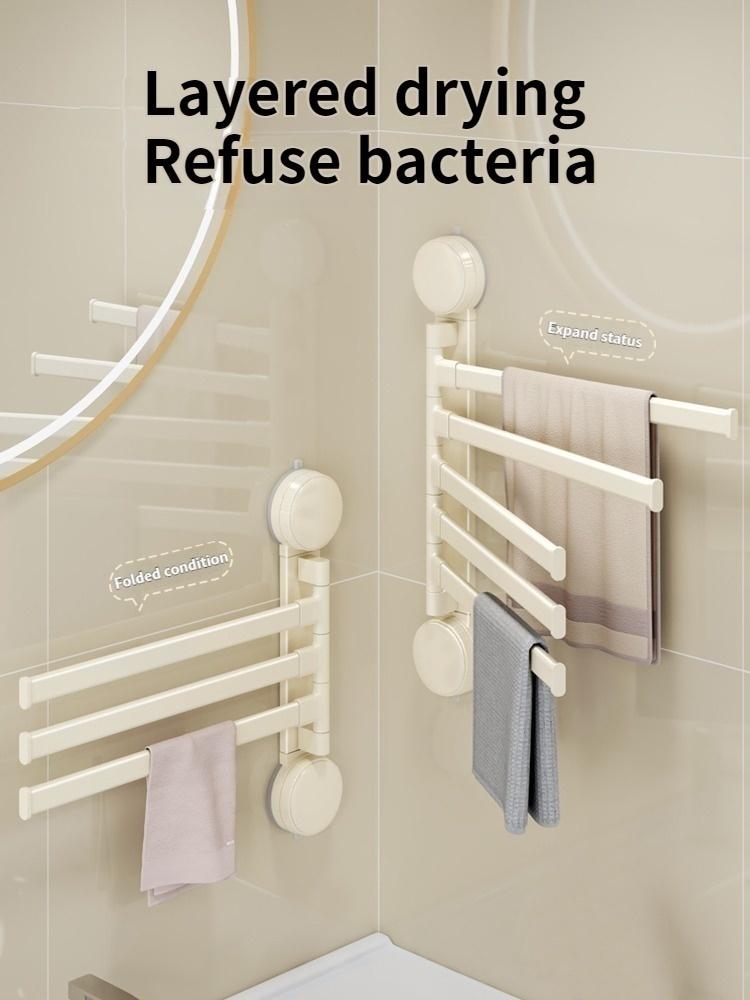 No Need To Drill Suction Cup Rotating Towel Rack Rotating Towel Rod In Bathroom Wall Towel Rod In Kitchen Shelf