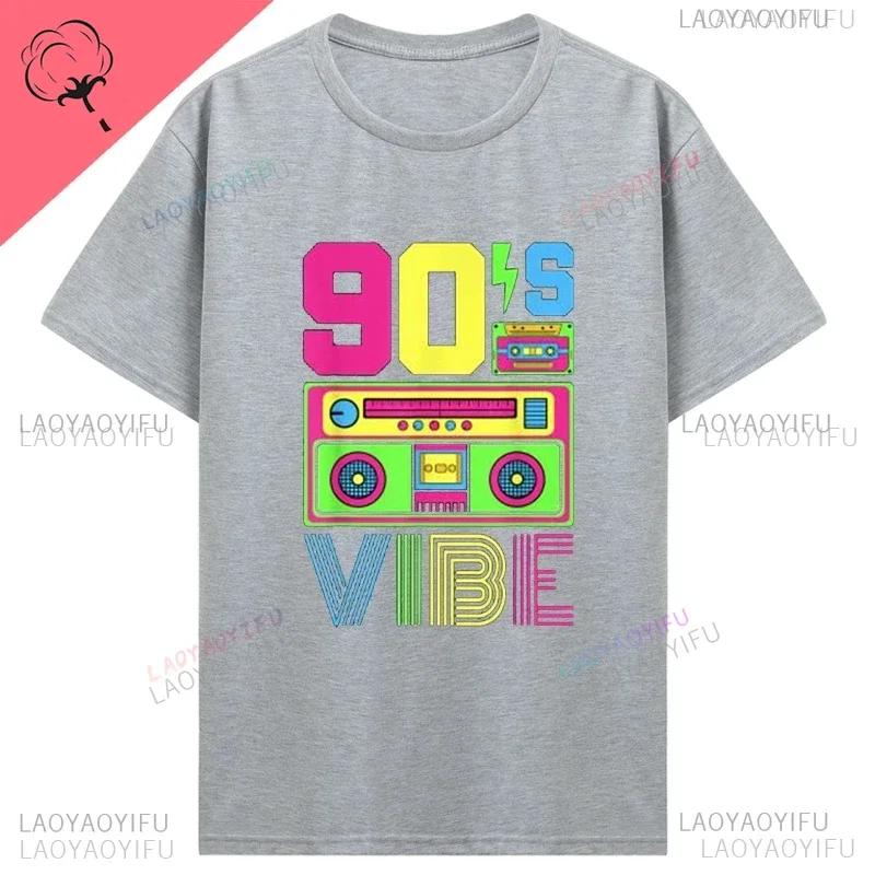 90s Vibe 1990 Style Fashion 90 Theme Outfit Nineties Costume TShirt Funny Graphic Tee Tops Unisex Fashion Clothing Cotton Tees