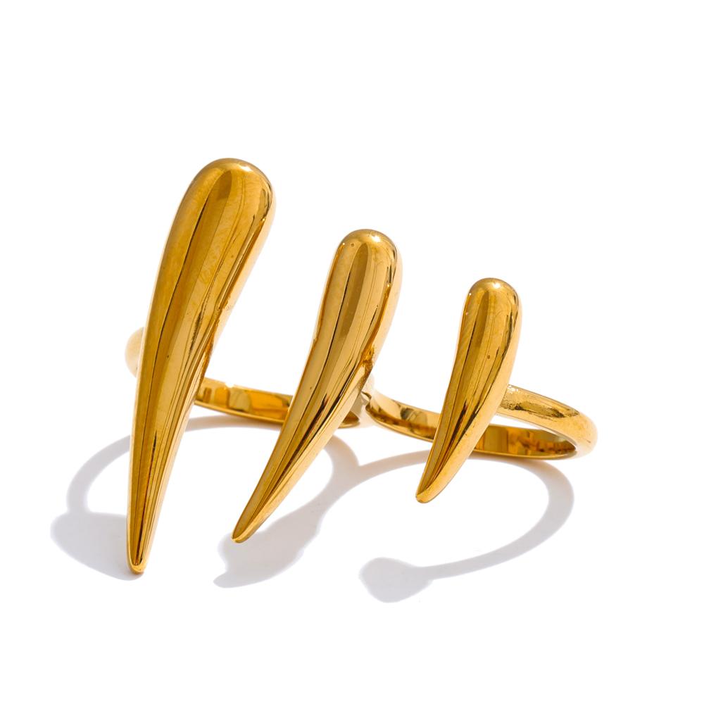 

Eetit Стильное Уникальное Дизайн Кольцо на Два Пальца из Нержавеющей Стали Металлическое Геометрическое Отличительные Минималистичные Украшения, Не Ржавеющие 7